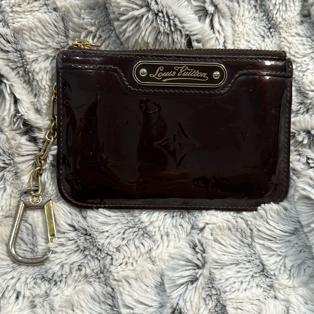 Louis Vuitton Dark Brown Patent Leather Key & Card Holder